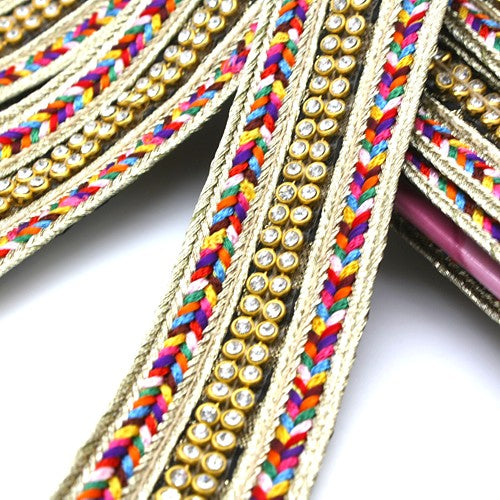 GOLD MULTI RHINESTONE TRIM - sarahi.NYC