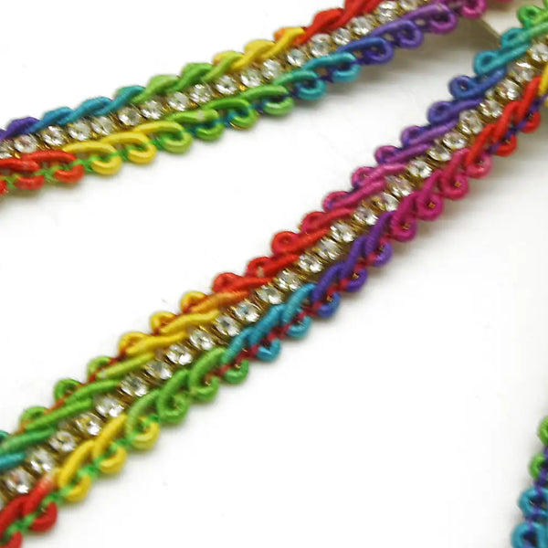 Multicolor Crystal Swirl Trim - Sarahi.nyc Faux Trims