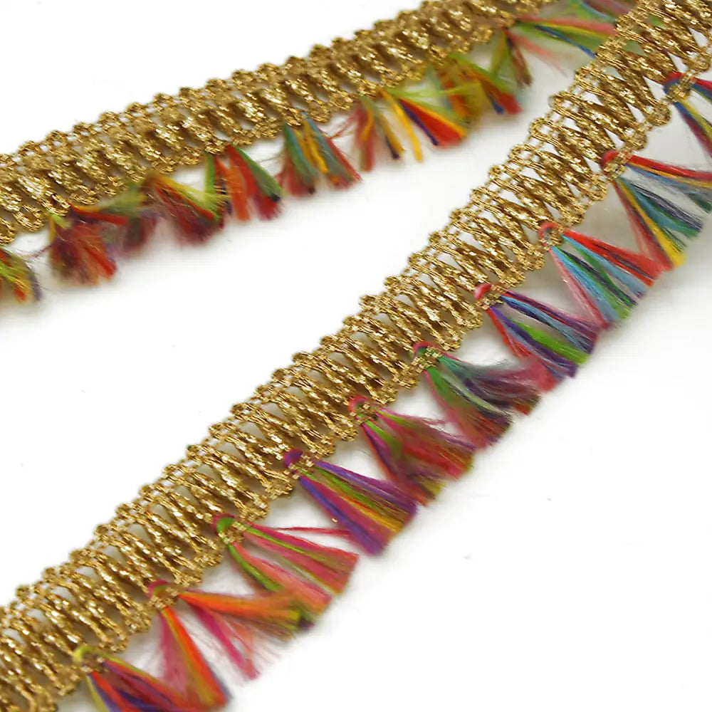 Multicolor Tassel Style Fringe Trim - Sarahi.nyc Fabric Trims