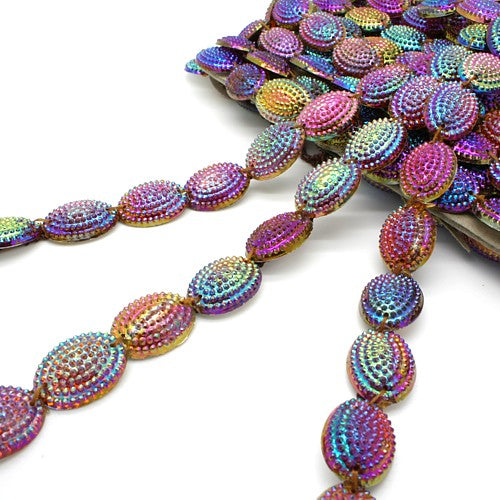 MULTI COLOR RHINESTONE TEARDROP TRIM - sarahi.NYC