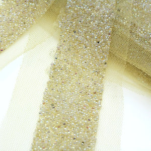 CREAM WHITE IRIDESCENT NET TRIM - sarahi.NYC