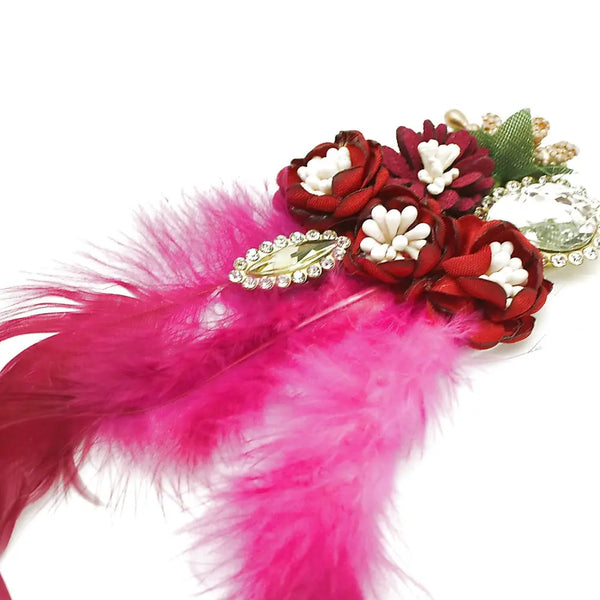 Pink Feather Stone Applique - Sarahi.nyc Appliques & Motifs