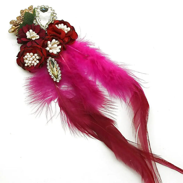 Pink Feather Stone Applique - Sarahi.nyc Appliques & Motifs
