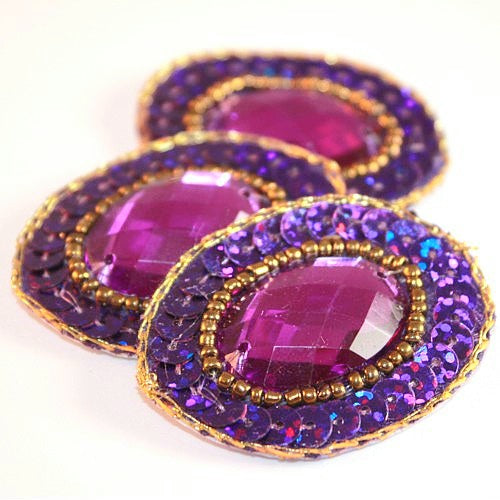 PURPLE  OVAL  MOTIF - sarahi.NYC