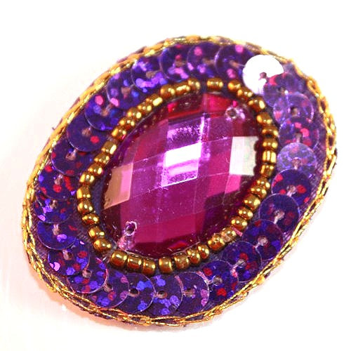 PURPLE  OVAL  MOTIF - sarahi.NYC