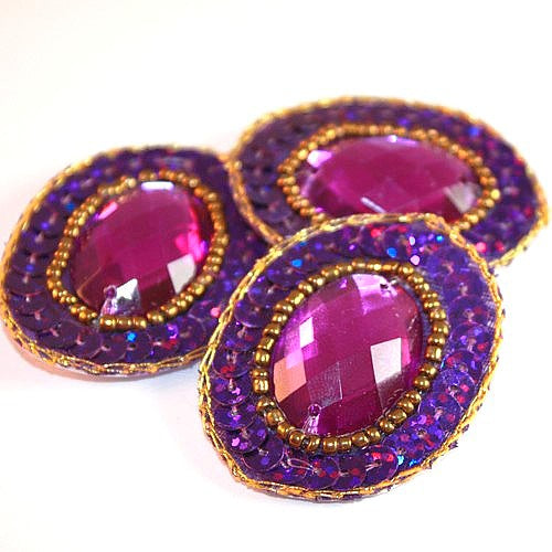 PURPLE  OVAL  MOTIF - sarahi.NYC