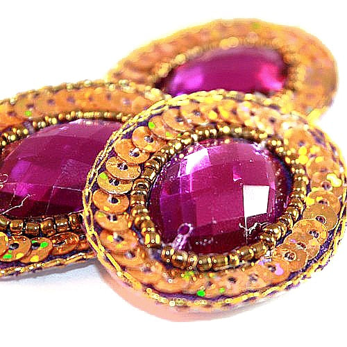 PURPLE/GOLD  OVAL  MOTIF - sarahi.NYC