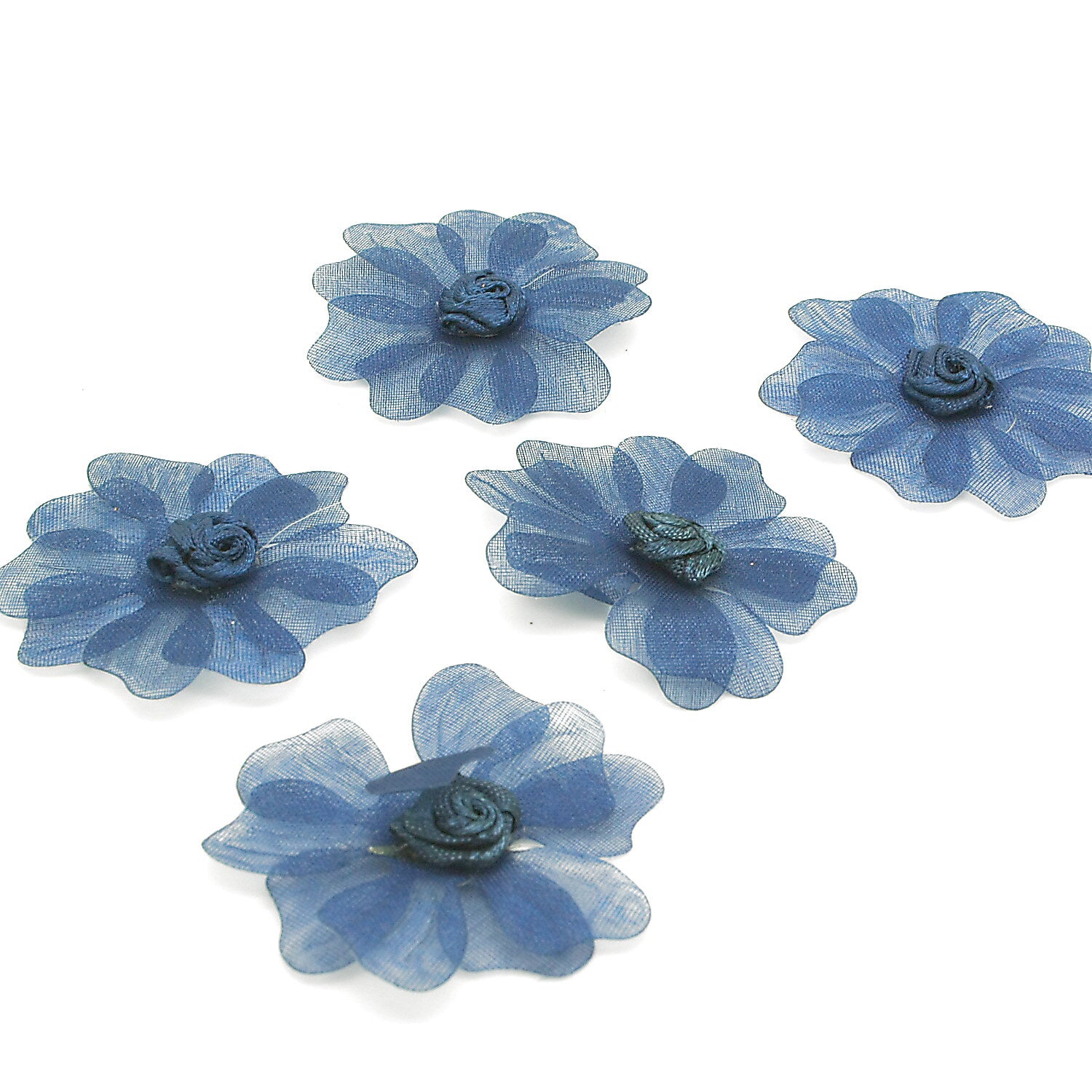 20 BLUE ORGANZA FLOWERS - sarahi.NYC