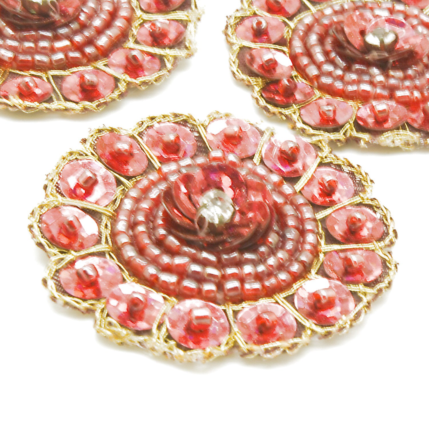 5 MAROON GOLD  FLORAL SEQUIN MOTIF - sarahi.NYC