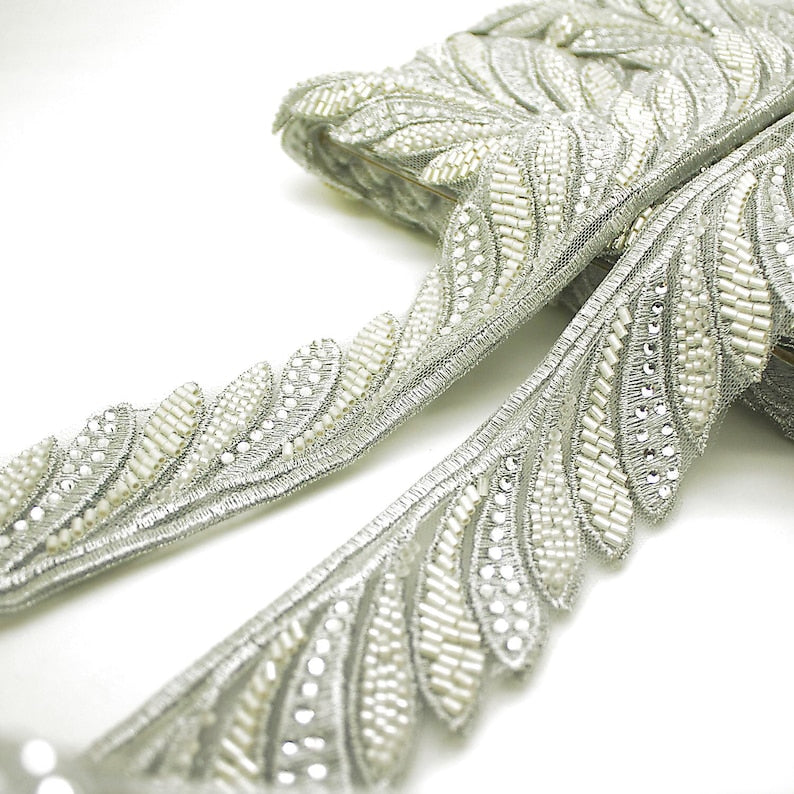 SILVER RHINESTONE NET TRIM - sarahi.NYC
