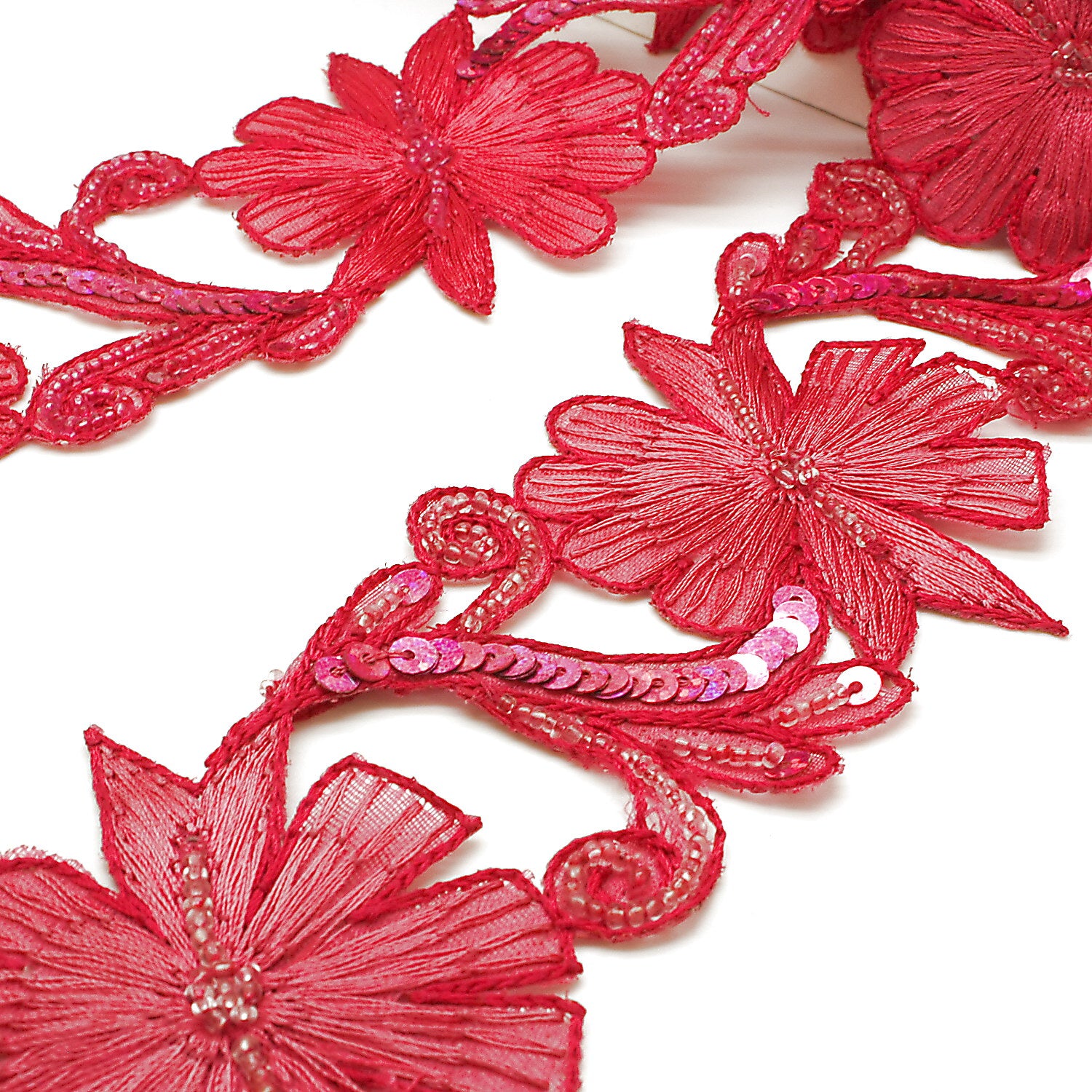 HOT PINK BEADED TRIM - sarahi.NYC