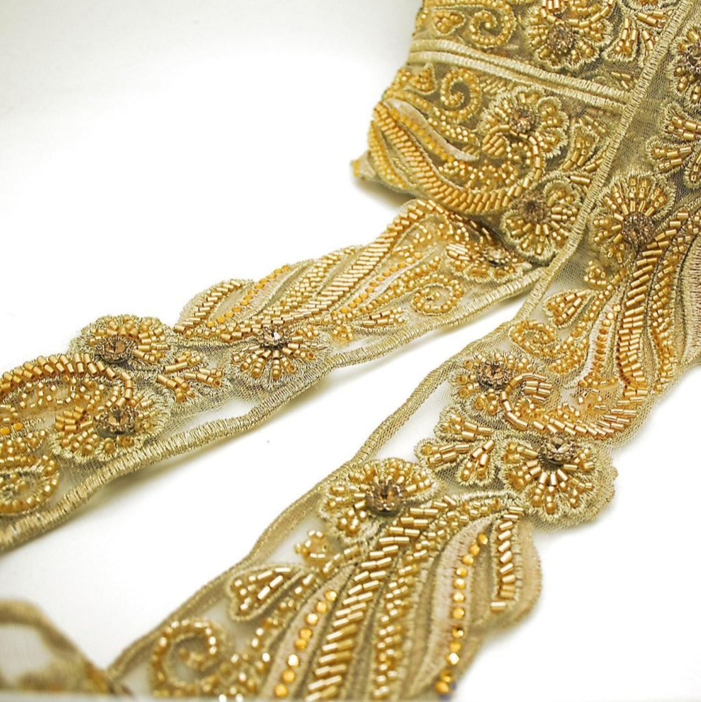 GOLD CRYSTAL NET TRIM - sarahi.NYC