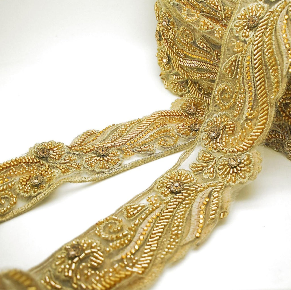 GOLD CRYSTAL NET TRIM - sarahi.NYC