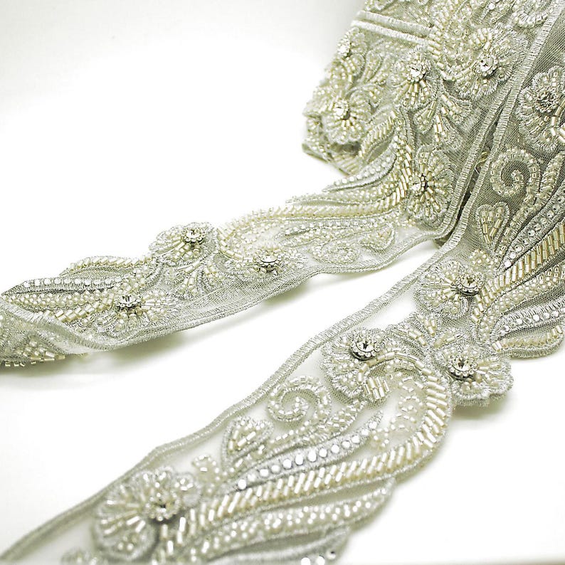 SILVER CRYSTAL NET TRIM - sarahi.NYC