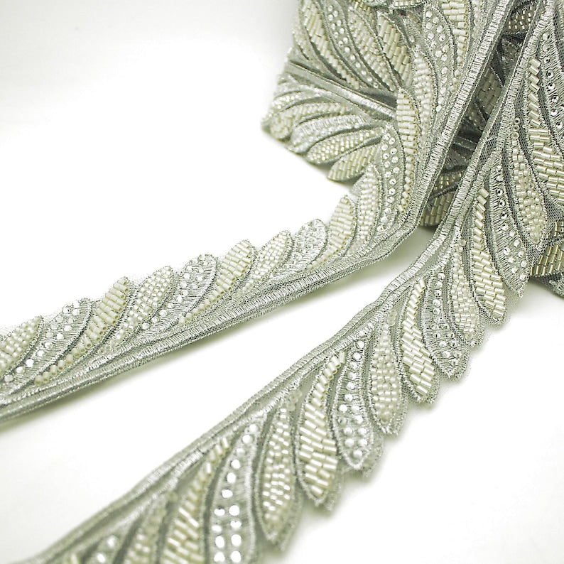 SILVER RHINESTONE NET TRIM - sarahi.NYC