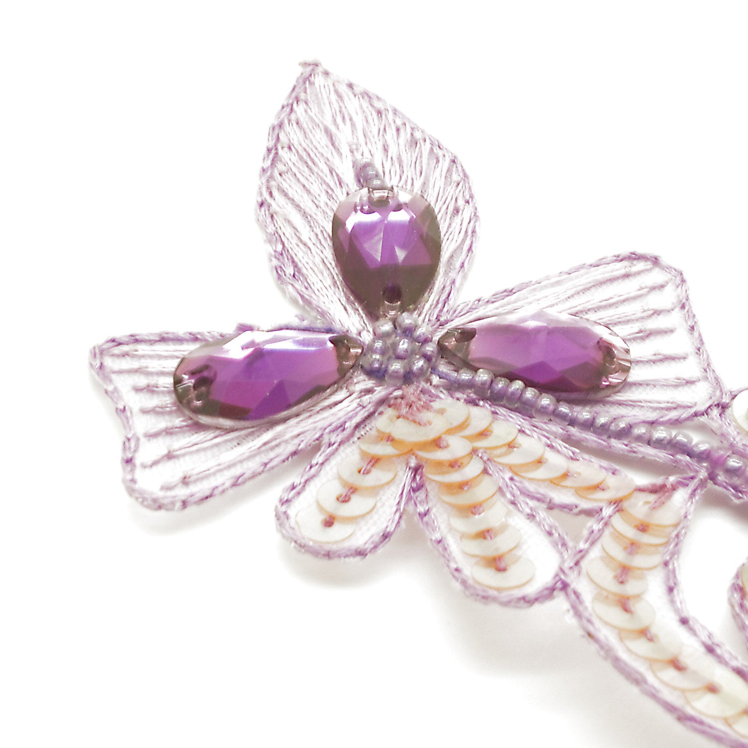 LILAC RHINESTONE FLORAL MOTIF  - sarahi.NYC