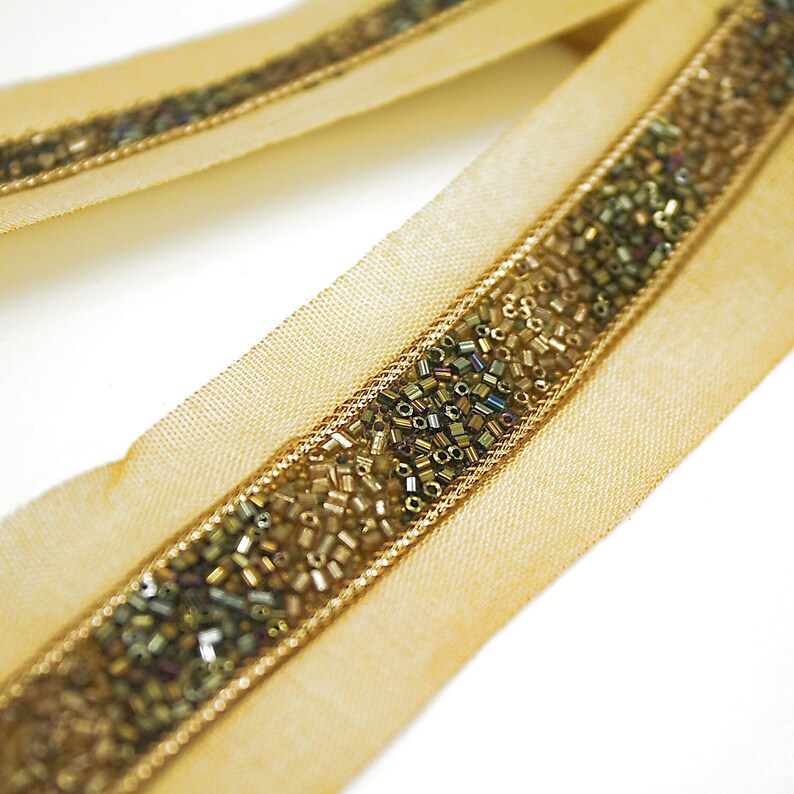 GOLD GRAY BEADED TRIM - sarahi.NYC