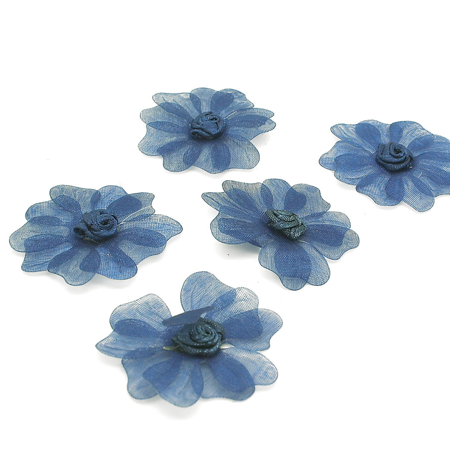 20 BLUE ORGANZA FLOWERS - sarahi.NYC