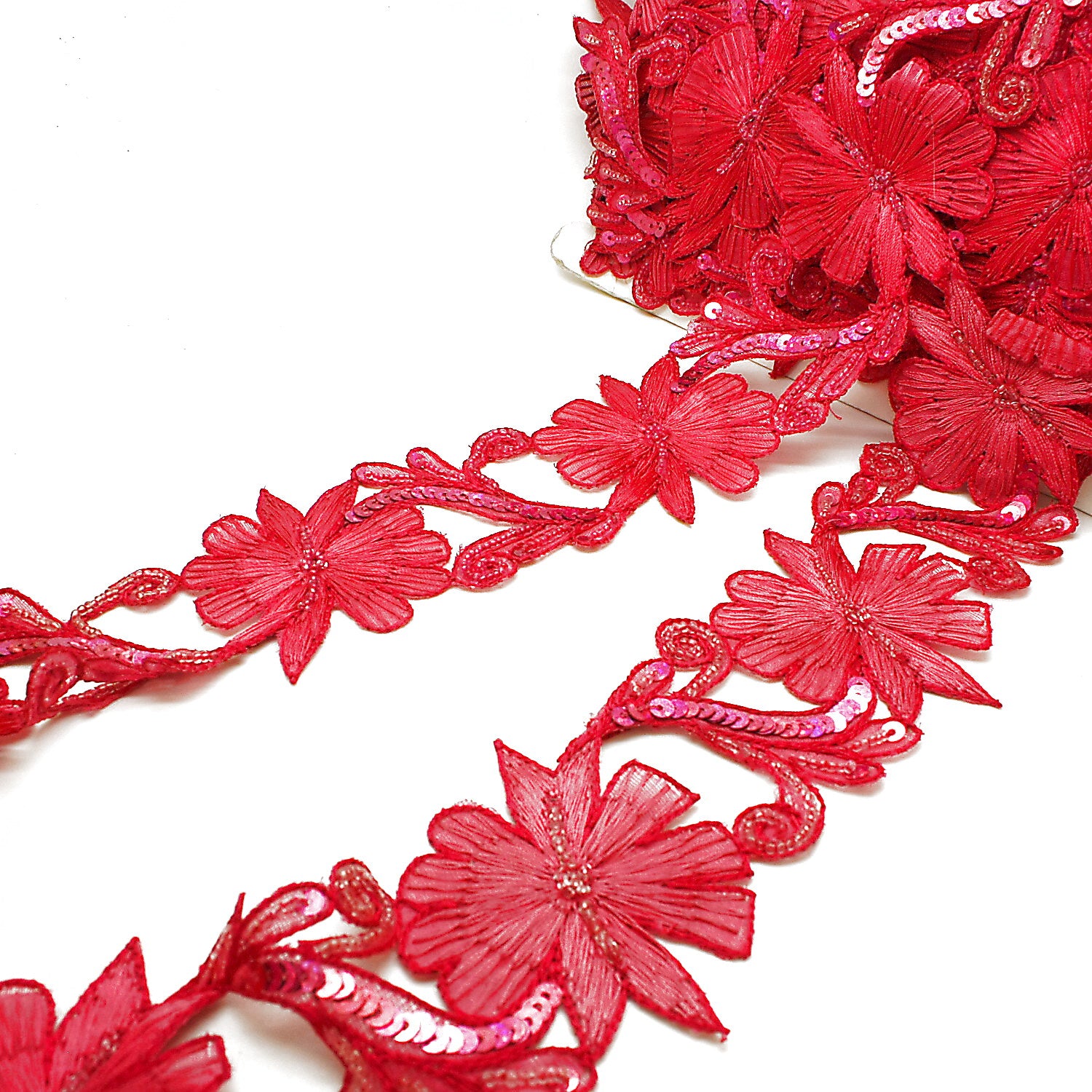 HOT PINK BEADED TRIM - sarahi.NYC