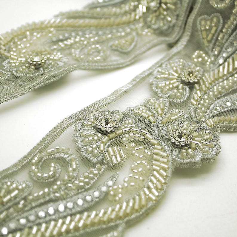 SILVER CRYSTAL NET TRIM - sarahi.NYC
