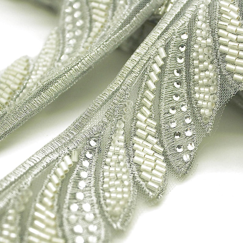 SILVER RHINESTONE NET TRIM - sarahi.NYC