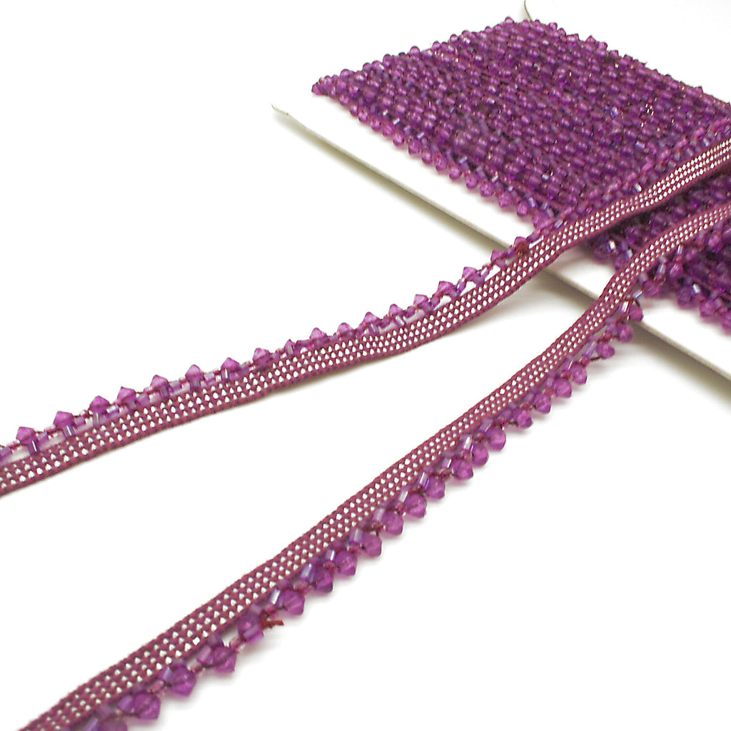 PURPLE BEADED FRINGE - sarahi.NYC