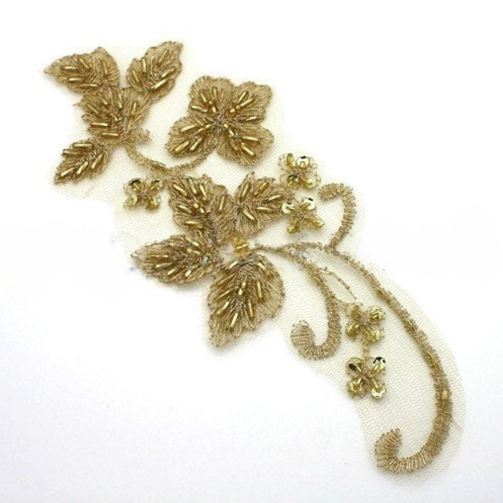 GOLD NET FLORAL APPLIQUE - sarahi.NYC