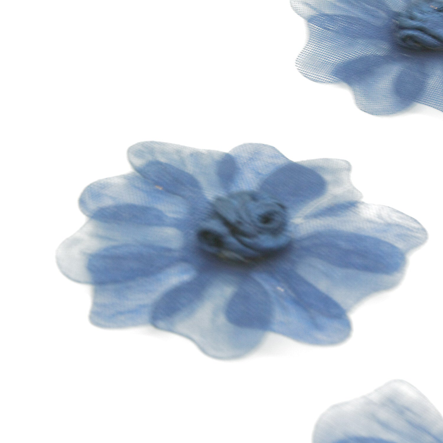 20 BLUE ORGANZA FLOWERS - sarahi.NYC