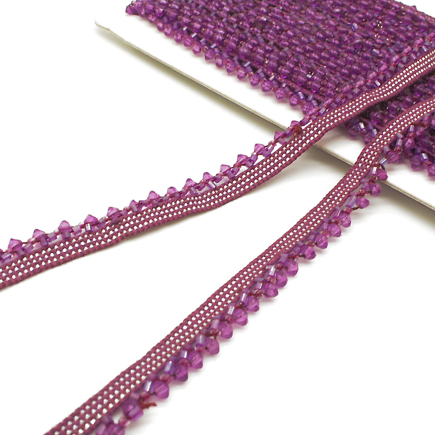 PURPLE BEADED FRINGE - sarahi.NYC