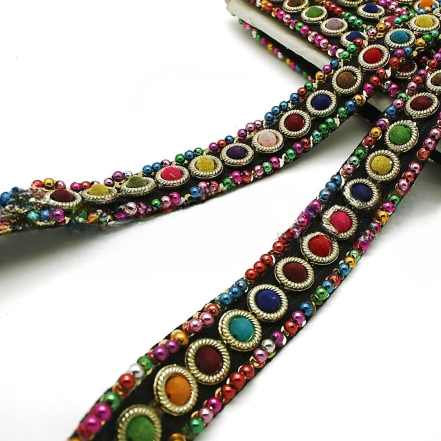 MULTICOLOR BEADED TRIM - sarahi.NYC