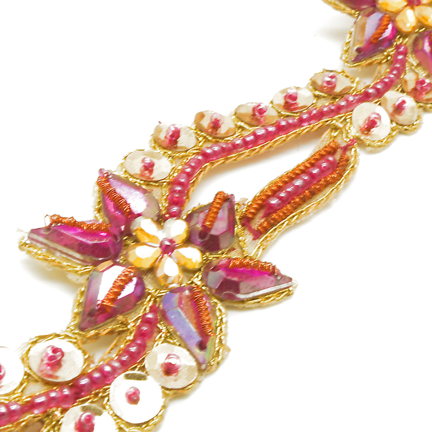 PINK GOLD  RHINESTONE SEQUIN BEADED TRIM - sarahi.NYC