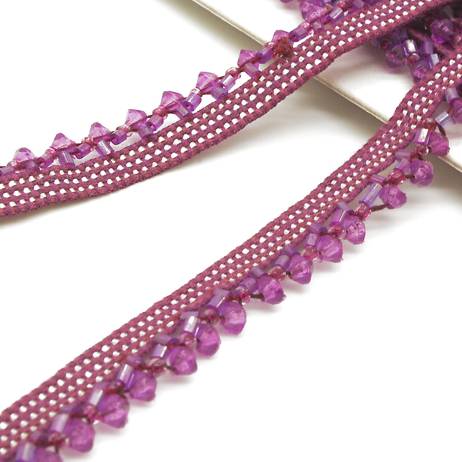 PURPLE BEADED FRINGE - sarahi.NYC