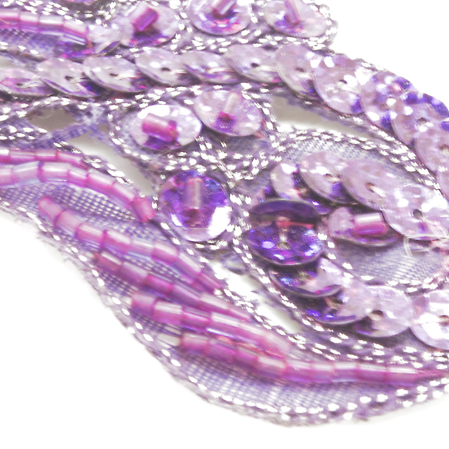 PURPLE SEQUIN BEADED APPLIQUE - sarahi.NYC