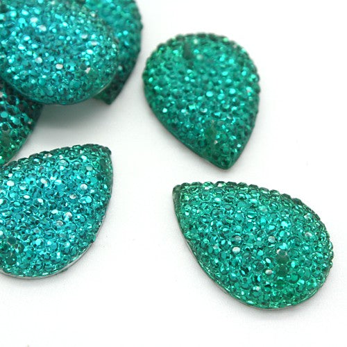 TURQUOISE GREEN RHINESTONE GEMS - sarahi.NYC