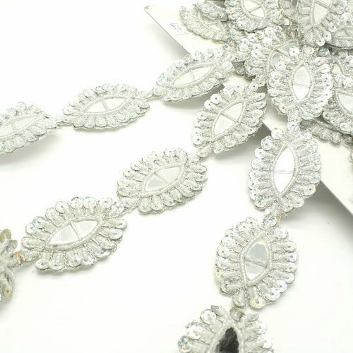 SILVER MIRROR SEQUIN TRIM - sarahi.NYC