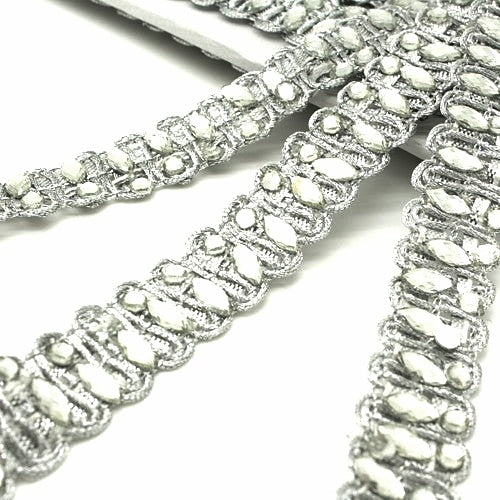 SILVER RHINESTONE WOVEN TRIM - sarahi.NYC