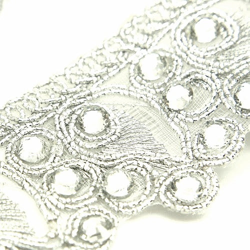 METALLIC SILVER RHINESTONE TRIM - sarahi.NYC