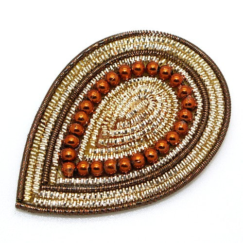 BROWN GOLD TEARDROP MOTIF - sarahi.NYC