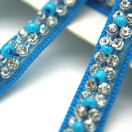 TURQUOISE FAUX CRYSTAL  TRIM - sarahi.NYC