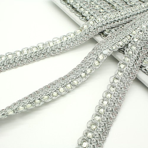 SILVER LACE RHINESTONE  TRIM - sarahi.NYC