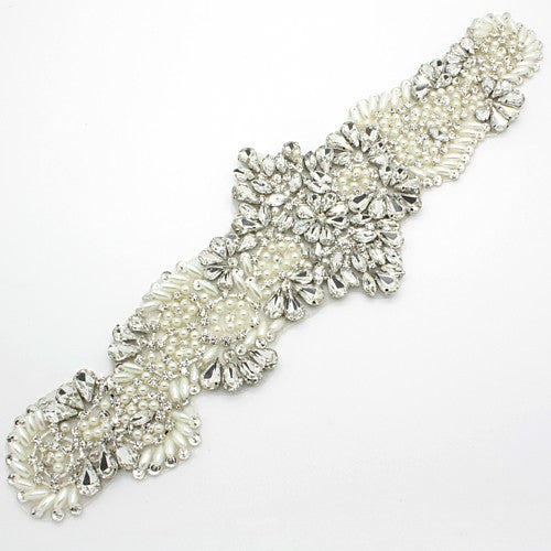 CRYSTAL PEARL  BRIDAL APPLIQUE - sarahi.NYC