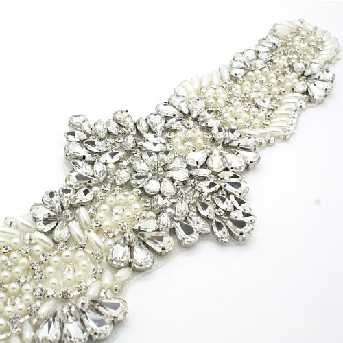 CRYSTAL PEARL  BRIDAL APPLIQUE - sarahi.NYC