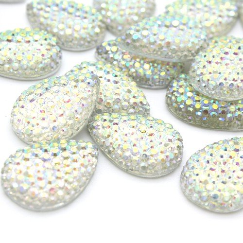 19 mm TEARDROP RHINESTONE x 10 pieces - sarahi.NYC