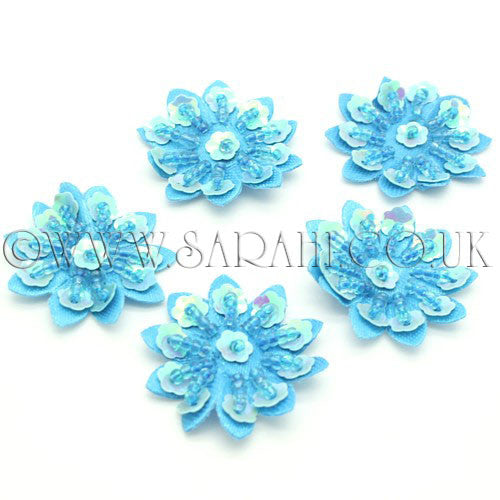 5 X TURQUOISE FLOWER MOTIFS - SARAHI.NYC - Sarahi.NYC