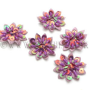 5 X LILAC METALLIC FLOWER MOTIFS - SARAHI.NYC - Sarahi.NYC
