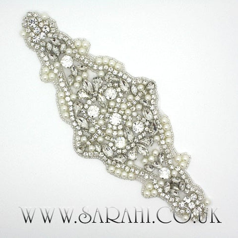 16 pieces for custom order -FAUX CRYSTAL PEARL APPLIQUE - sarahi.NYC - Sarahi.NYC