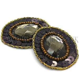 GUNMETAL BLACK OVAL  MOTIF - sarahi.NYC - Sarahi.NYC