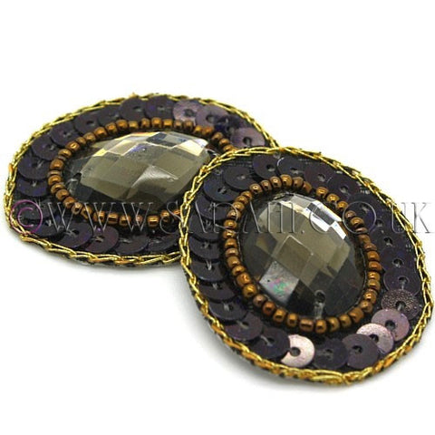 GUNMETAL BLACK OVAL  MOTIF - sarahi.NYC - Sarahi.NYC
