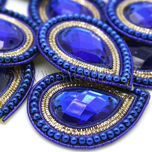 BLUE RHINESTONE TEARDROP MOTIF - sarahi.NYC - Sarahi.NYC