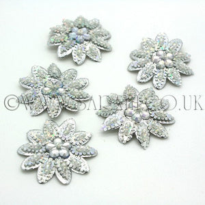 5 X SILVER FLOWER MOTIFS - SARAHI.NYC - Sarahi.NYC